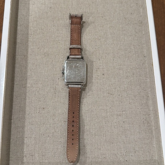 Coach White Leather Chronograph Tank Watch - Picture 3 of 5